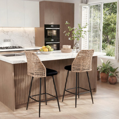 Upholstered Chenille Bar Stool