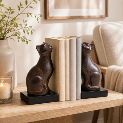 6.8 Inch Cat Bookends for Shelves