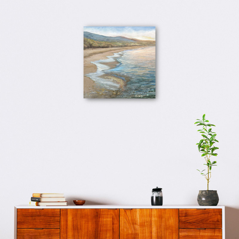 Rolling Tides Blue and White Canvas Art Print 20" x 20"