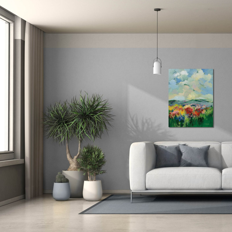 «Green Meadow 2» par Silvia Vassileva, art mural sur toile, H 34 po x l 26 po