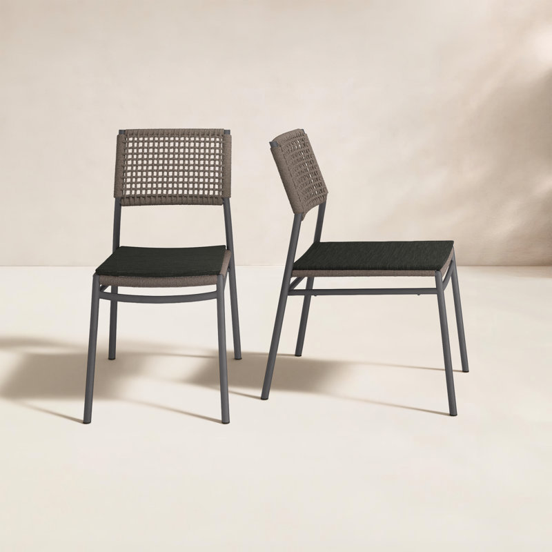 Chaise de patio empilable avec coussin Trennen