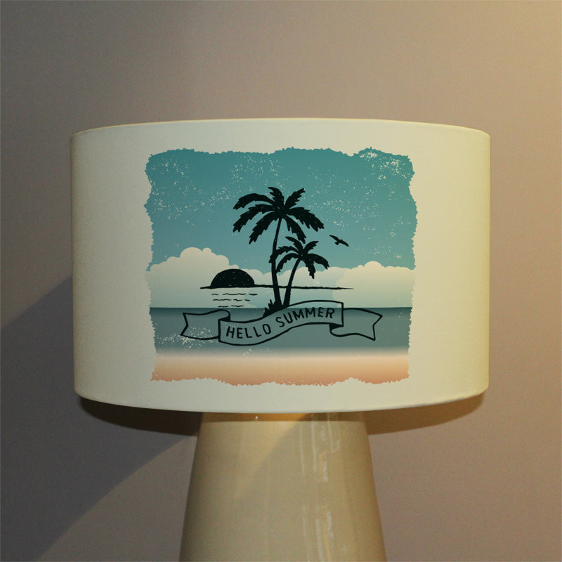 Cotton Drum Lamp Shade ( Uno ), 22cm H x 25cm W x 25cm D