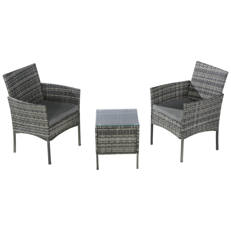 Anyila 2 - Person Patio Dining Set with Square Table , Cushions Included