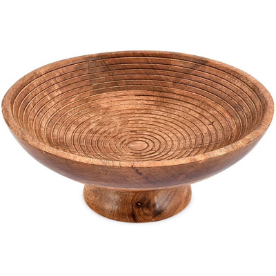 Bol de service rond en bois pour fruits