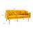 Velvet Upholstered Split Back Convertible Futon Sofa Bed With Two Pillows-805220112