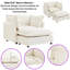 Chaise d'appoint moderne avec repose-pieds mobile et revêtement en chenille Chennova-116885965