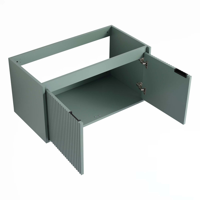 Meuble-lavabo flottant avec lavabo en résine en forme de goutte