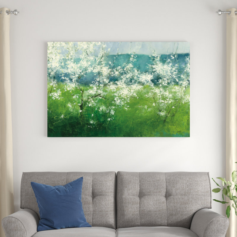 " Mountain Spring Crop " by Julia Purinton Painting Print, 32" H x 48" W x 1.25" D