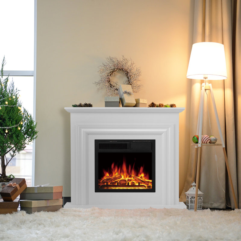  35.35“ Electric Fireplace with Remote Control, White