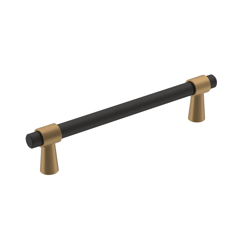 Mergence Bar Pull, 5 1/16", Matte Black/Champagne Bronze