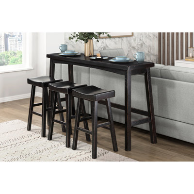 Mobilier de pub de style pub en bois massif - Finition noire style repas 4