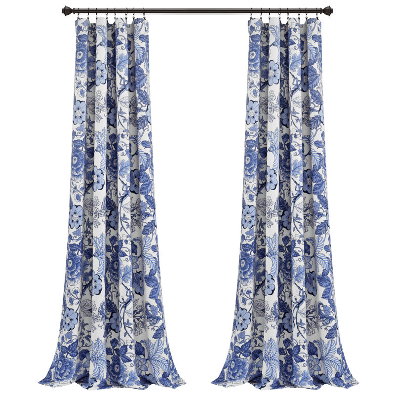 Room Darkening Curtain Pair, 52" W x 95" L, Navy