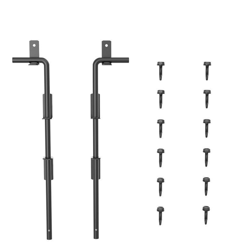 Tringle à rideau de porte en aluminium, vinyle et bois 24 po Skysen - 2 pièces, H 0,56 po x l 3,13 po x P 24 po