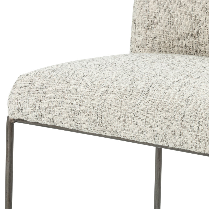 Tabouret de comptoir 25 po Laina, Tabouret de bar (siège d'une hauteur de 30,5 po), Mélange de polyester gris clair