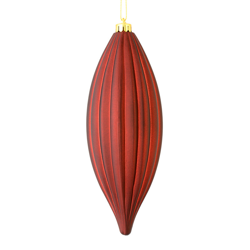 8"nLine Finial Ornament, Burgundy