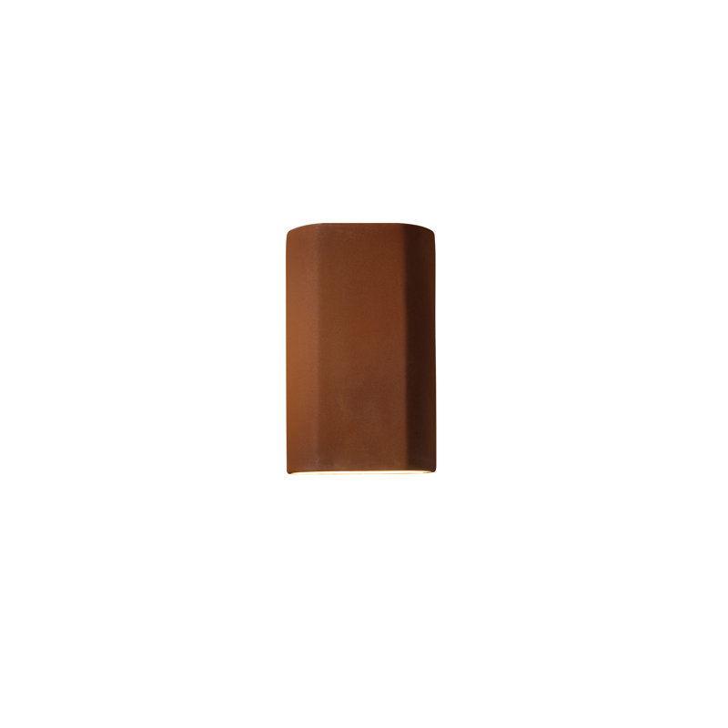 Krimhilde Ceramic LED Flush Mounted Sconce, Real Rust