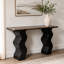 Console en marbre avec pieds en bois en forme de vague
