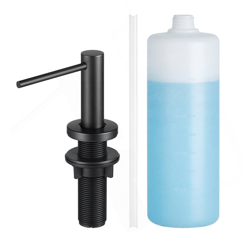 Built In Soap Dispenser For Kitchen Sink Stainless Steel With 17Oz Bottle