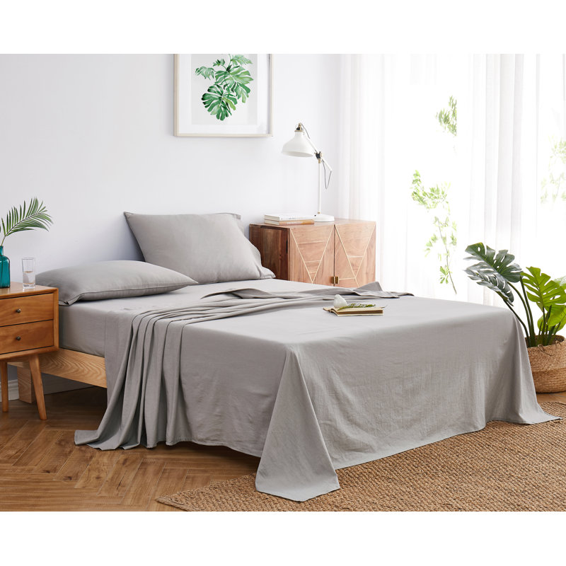 Flannel Sheet Set, Twin XL Sheet Set with 2 Pillowcases, Carmine Red