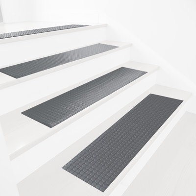 Block-Grip Vinyl Step Mats - 2mm x 36"x 10" - Dark Gray (6pack)