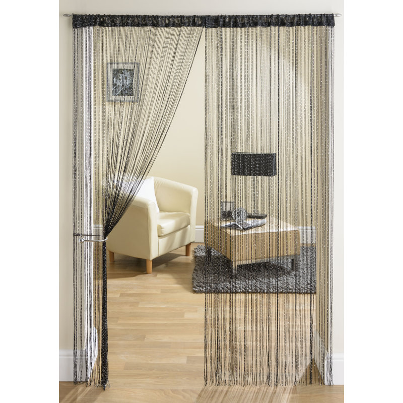 Pam Sheer Curtain Single Panel, Black
