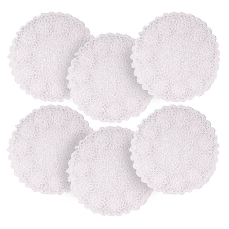 Napperons - 13,5 po de diamètre - ensemble de 6, Beige