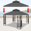 Abri de jardin extérieur pour patio 10 pi x 10 pi - Protection de remplacement à deux niveaux, trous de drainage, accumulation d'eau, répulsif gris, rendant l'espace invitant