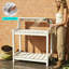 Banc de rempotage extérieur en HDPE avec rangement, poste de travail de jardin toutes saisons pour patio et cour arrière, blanc-1633418364