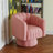 360° Swivel Barrel Chair, Mid‑Century Velvet Upholstered Accent Chair with Armrest, Overstuffed Tufted Design, Pink-169247989