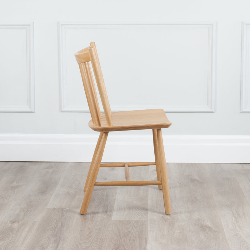 Besije Slat Back Wooden Side Chair, Natural