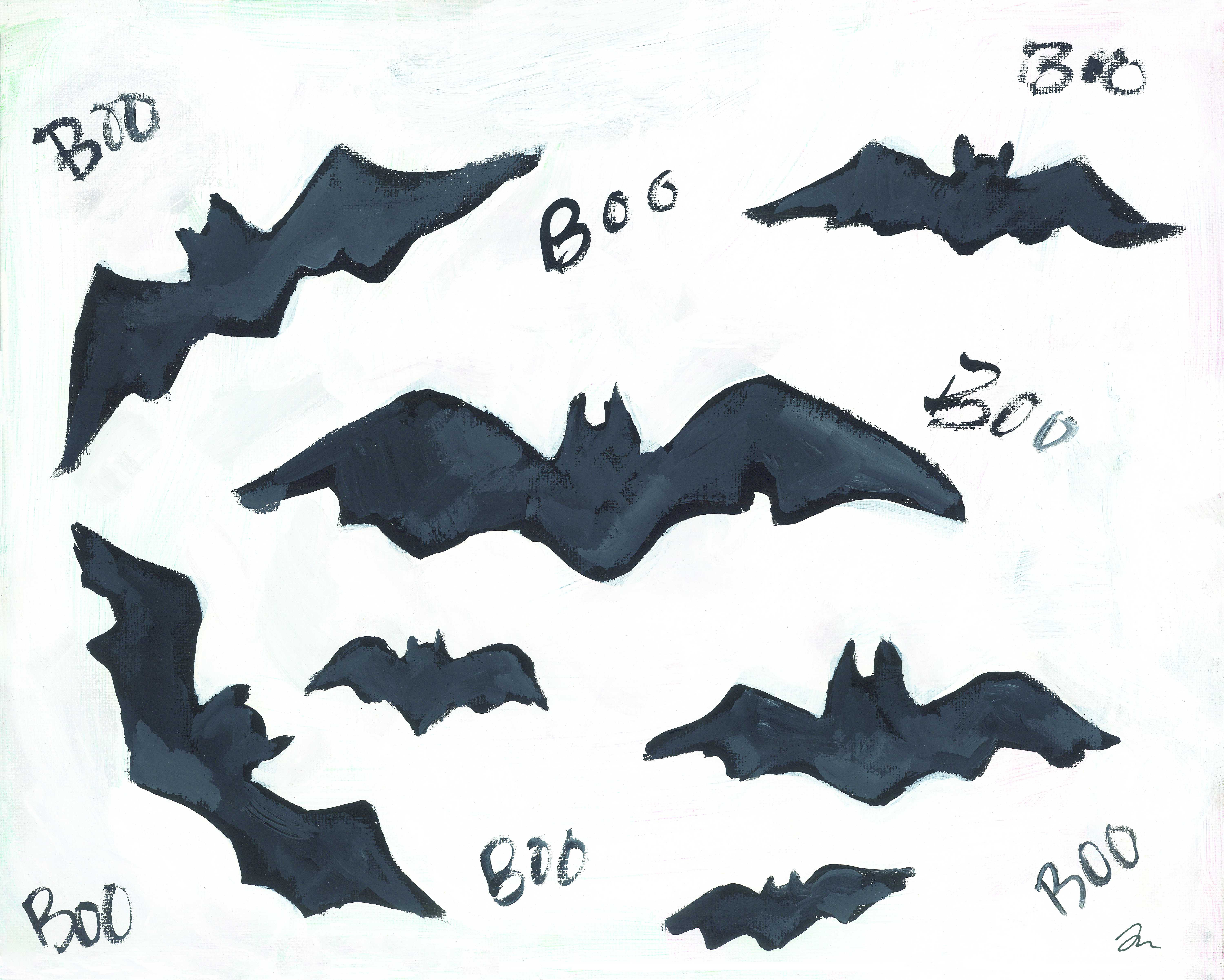 The Holiday Aisle® Boo Bats - Wrapped Canvas Print | Wayfair