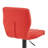 Adjustable Height Red Faux Leather Swivel Bar Stool