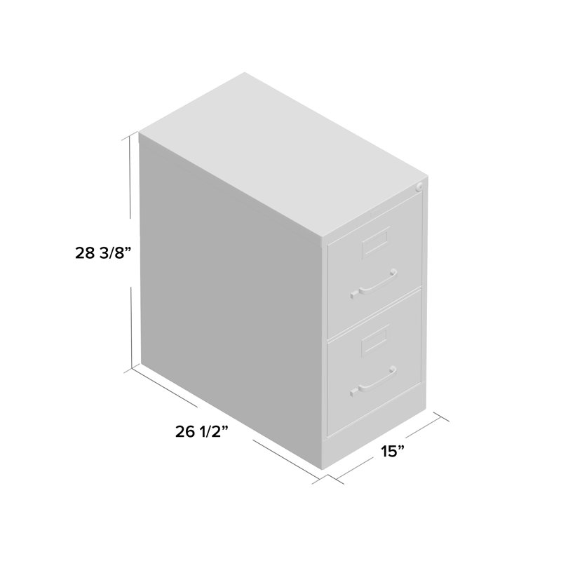 Scalise 15'' Wide 2 -Drawer Steel File Cabinet, Black