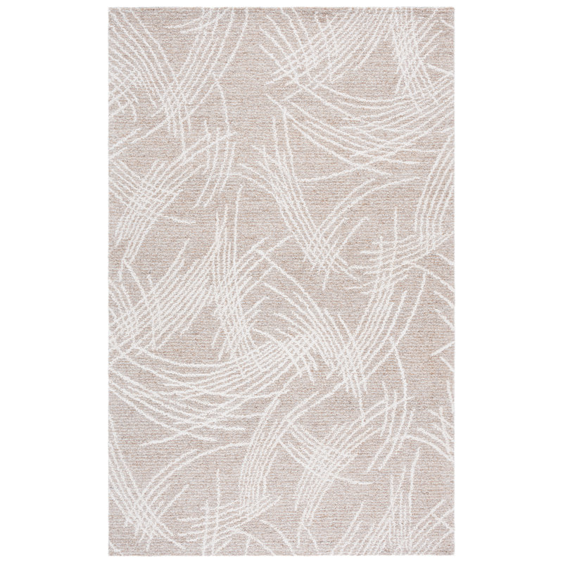 Ebony Hand Tufted Wool, Cotton Abstract Indoor Rug, Rectangle 4' x 6'