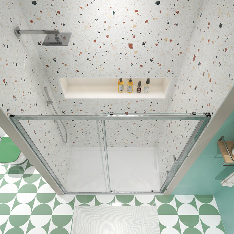 50"-54"W x 72"H sliding shower door, Chrome