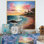 Colourful Beach Landscape I - Nautical & Beach Wall Art Living Room