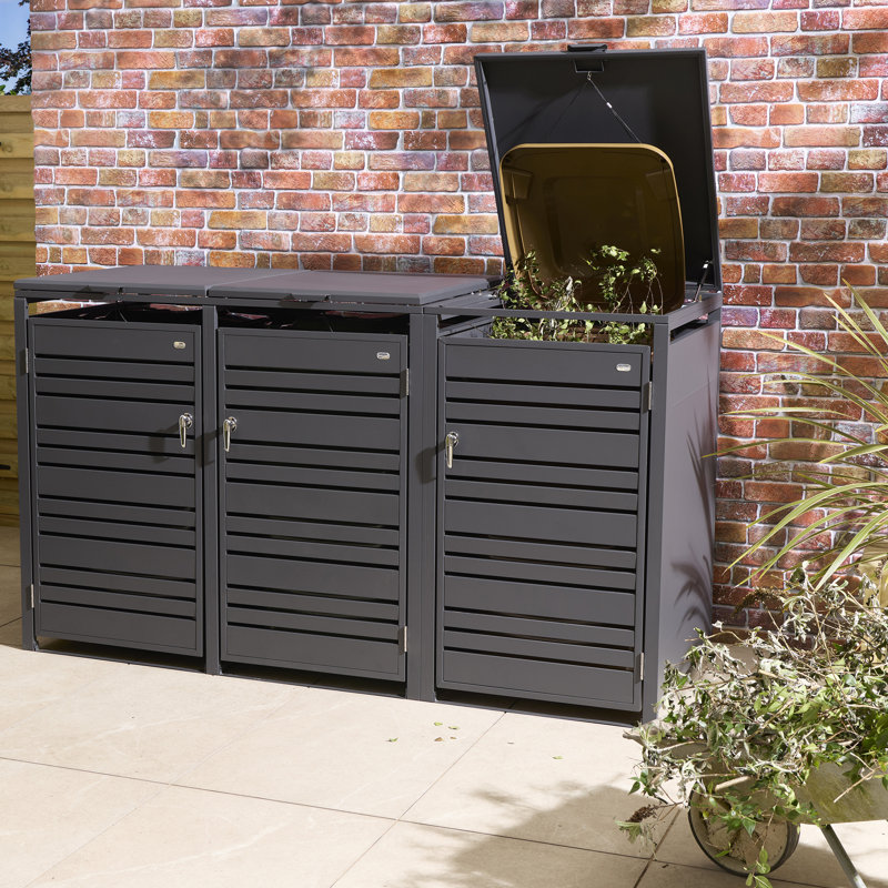 Metal Triple Bin Store, Anthracite