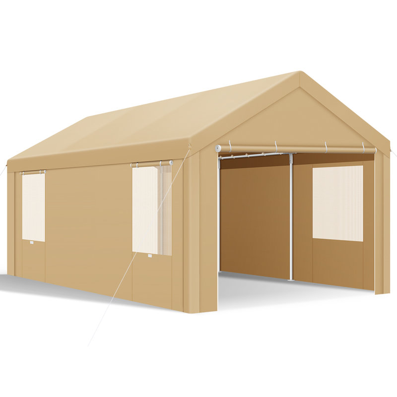 Auvent imperméable 10 po x 20 pi 10 po avec 4 roulettes 10 po x 20 pi, Kaki