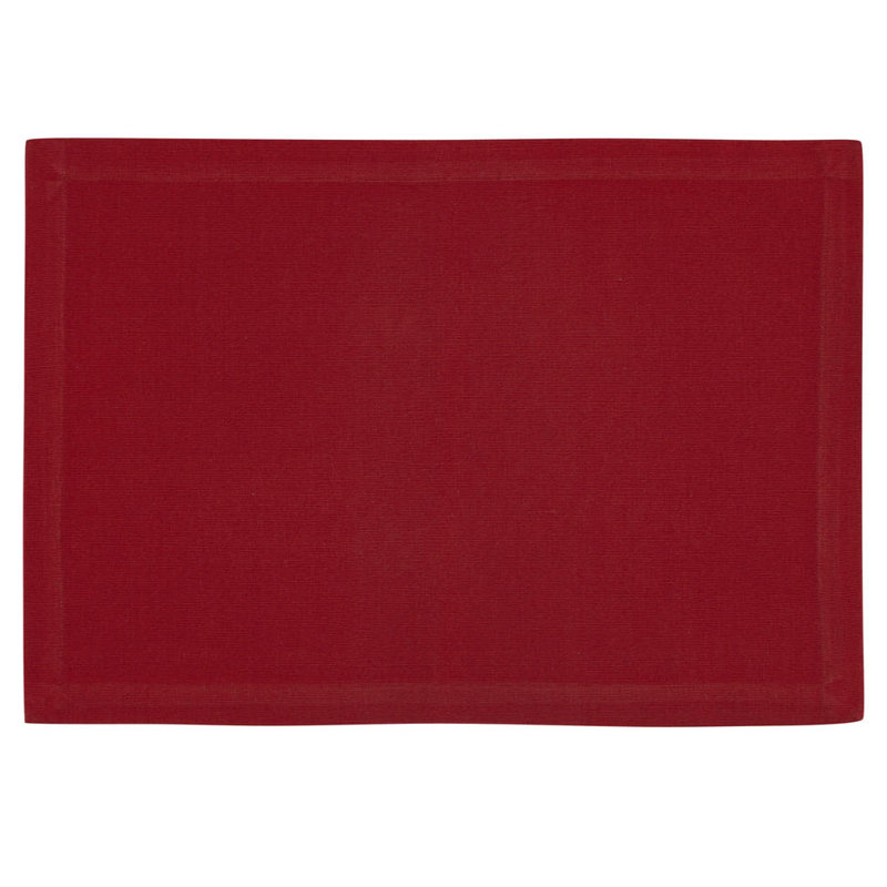 Ensemble de napperons en coton 4 pièces Drian, Rouge