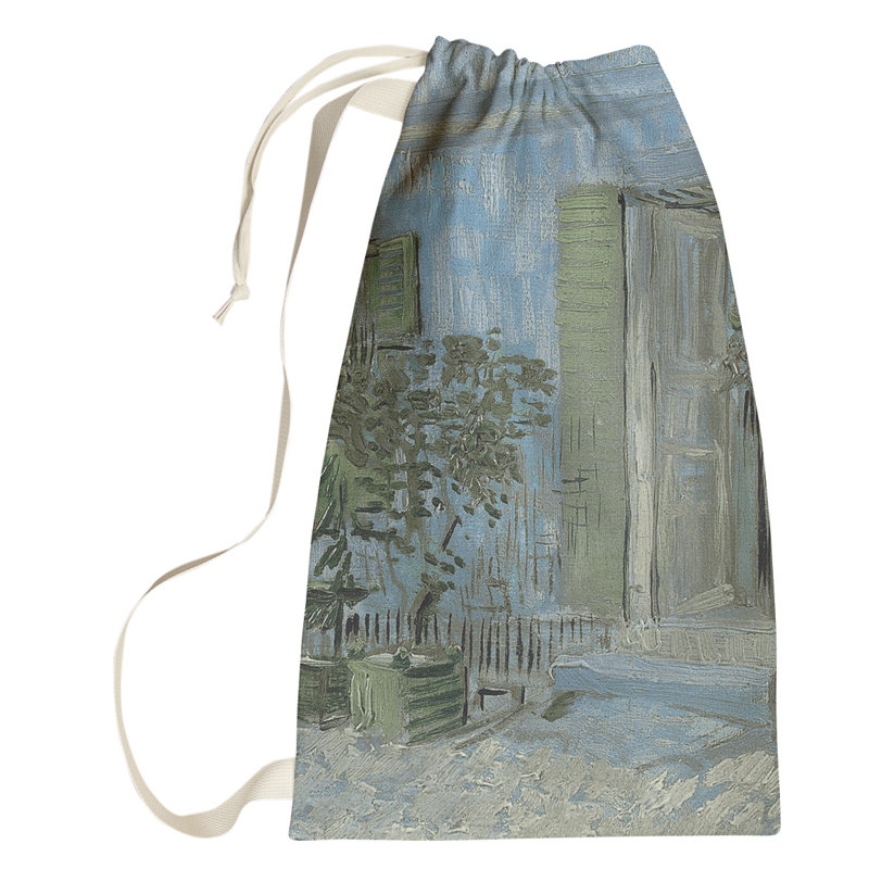 Browerville Fabric Laundry Bag with Handles, Large (76.5" H x 29.5" W x 1.5" D), Blue