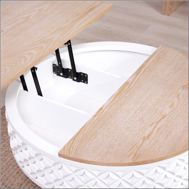 Table basse ronde avec rangement