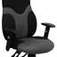  Chaise de travail ergonomique à haut dossier et pivotante en filet gris avec accoudoirs réglables-30771049