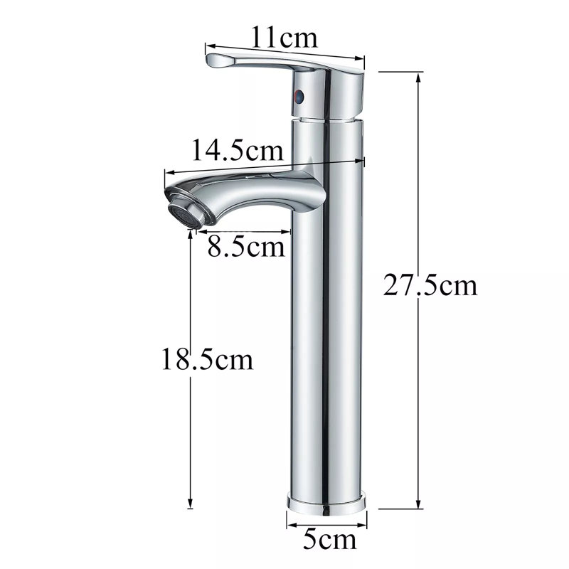 Modern Monobloc Basin Sink Mixer Tap Waterfall Single Level Bathroom Taps Chrome
