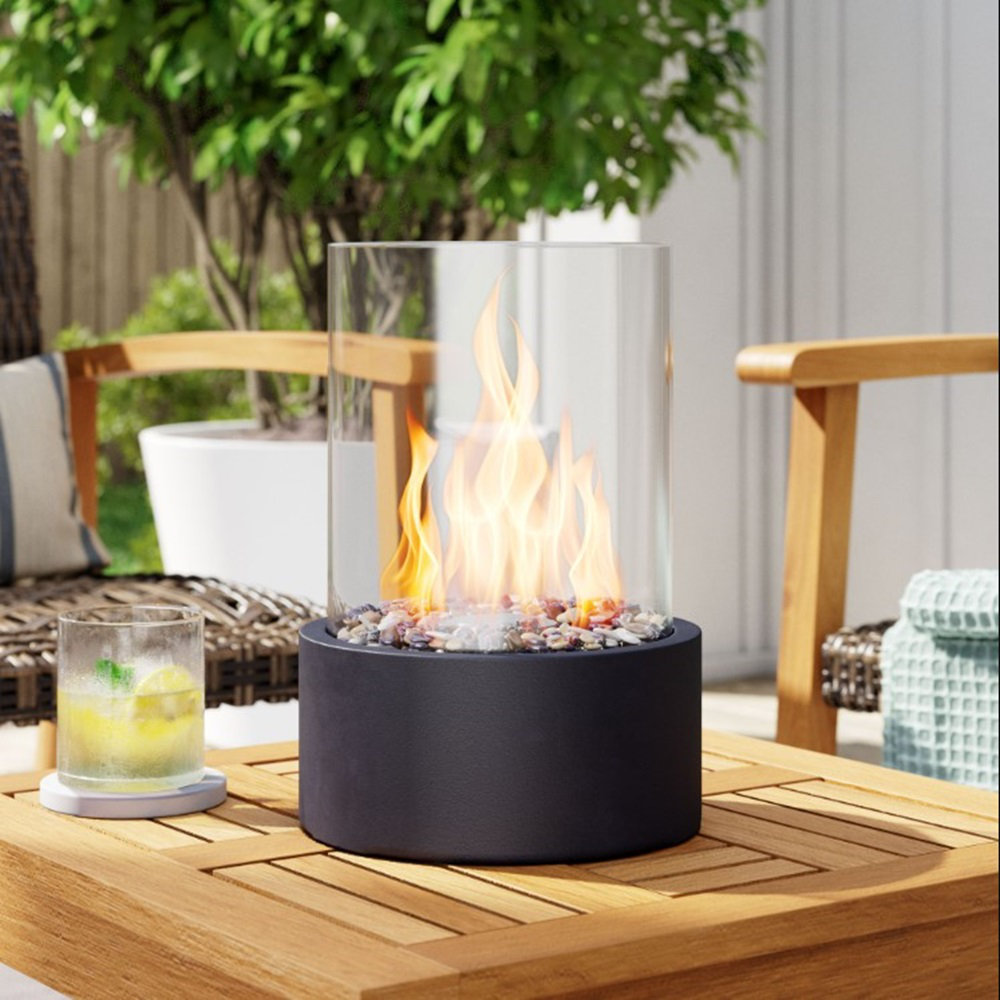 Ebern Designs Lamariah Metal BioEthanol Outdoor Tabletop Fireplace