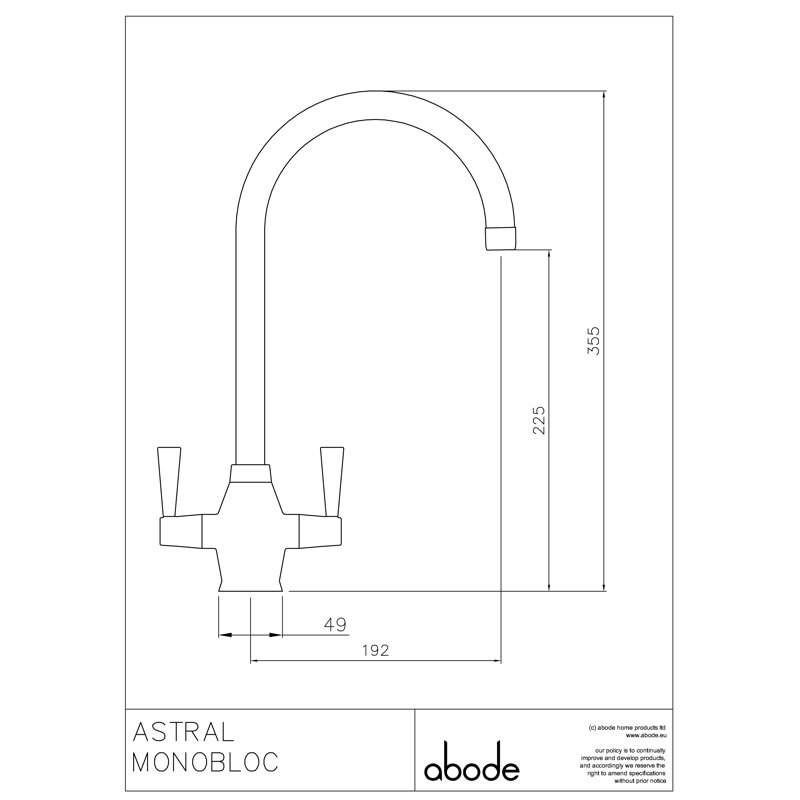 Abode Designs Astral Kitchen Faucet, Brushed Nickel