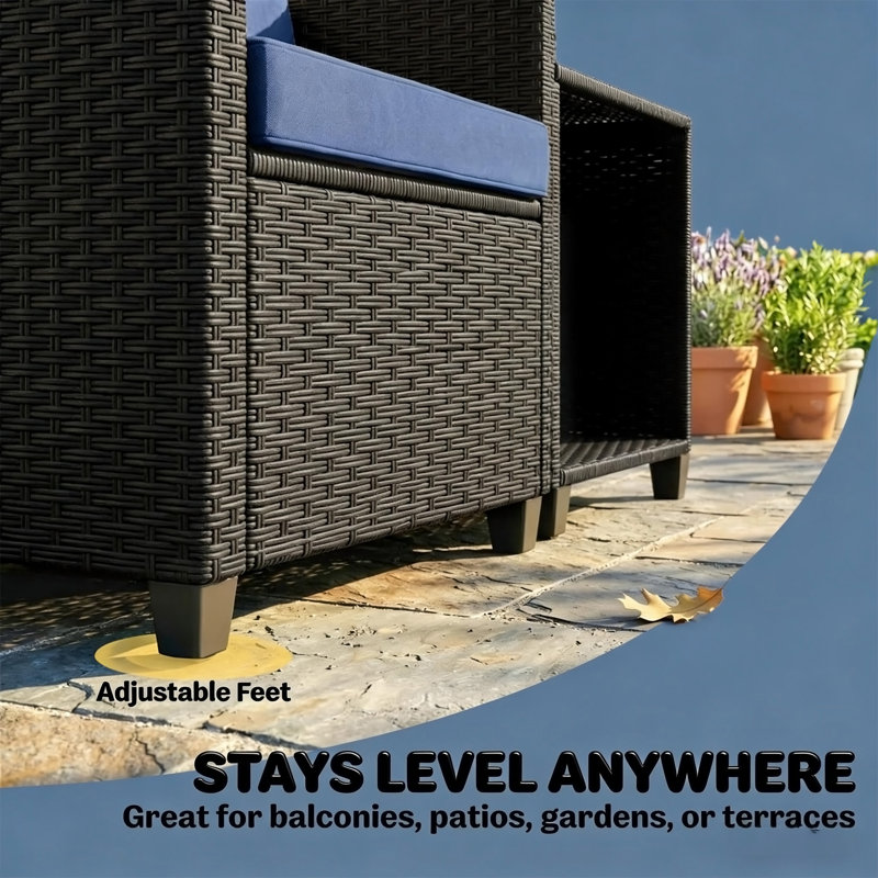 Ensemble de conversation de jardin, Black,Dark Blue,Dark Brown
