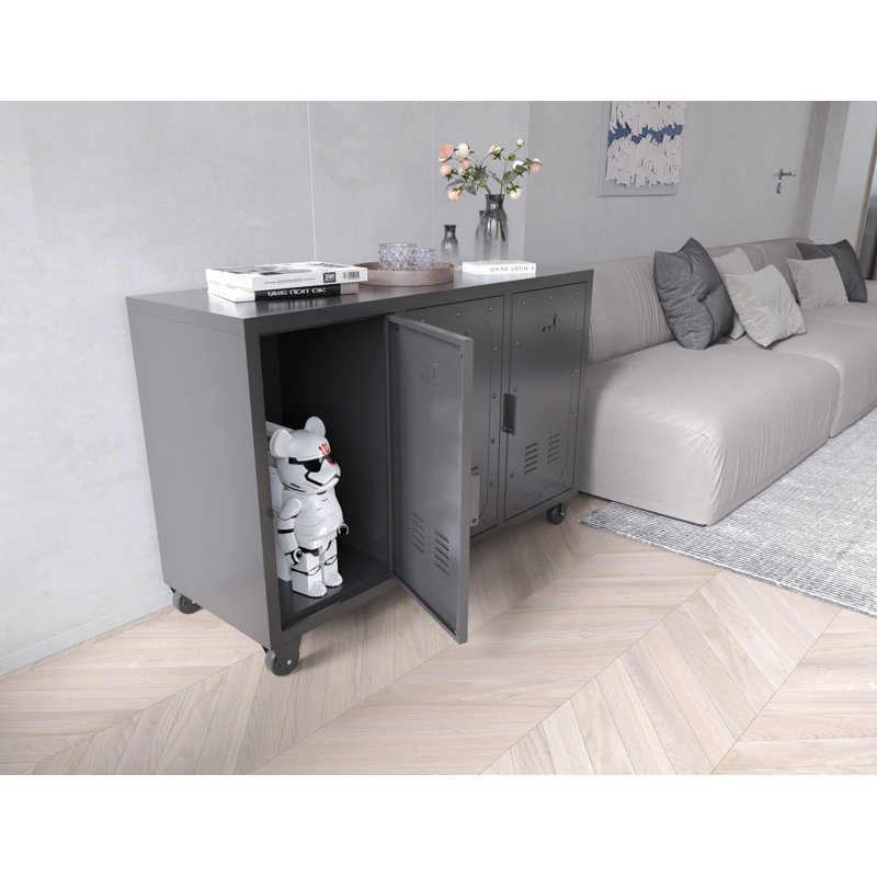 Armoire de rangement en métal avec roulettes