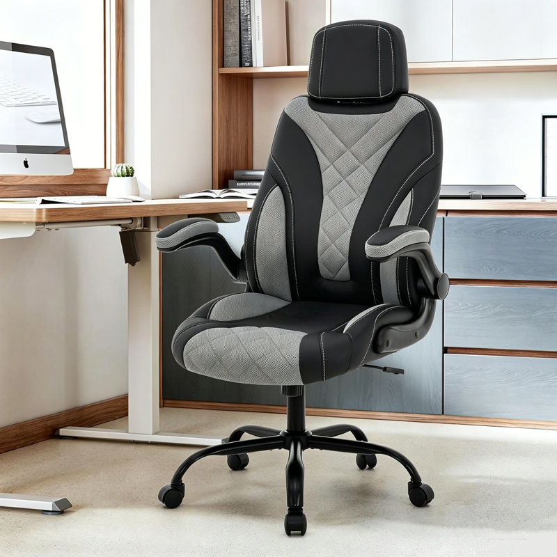Fauteuil de direction Aime, Gris / Noir