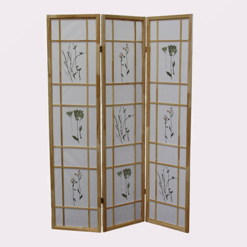 70" Tall 3-Panel Screen / Room Divider "Shoji", Natural, Natural/Light Brown