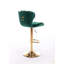 Ensemble de 2 tabourets de bar avec repose-pieds chromé et base pivotante à hauteur réglable en velours-1992608300